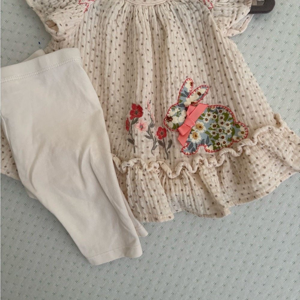 Rare Editions Cream and Pink Bunny Set